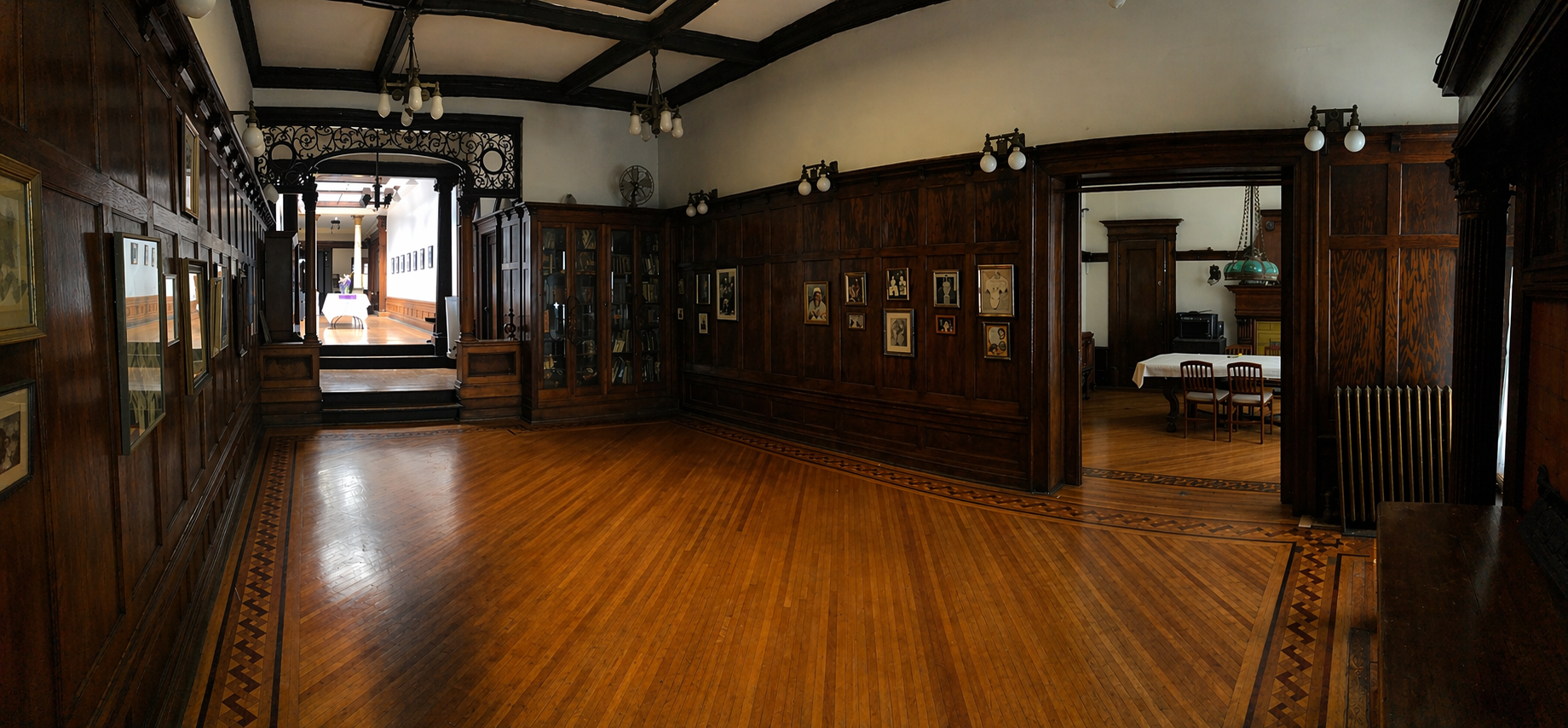 Wide back view of event space